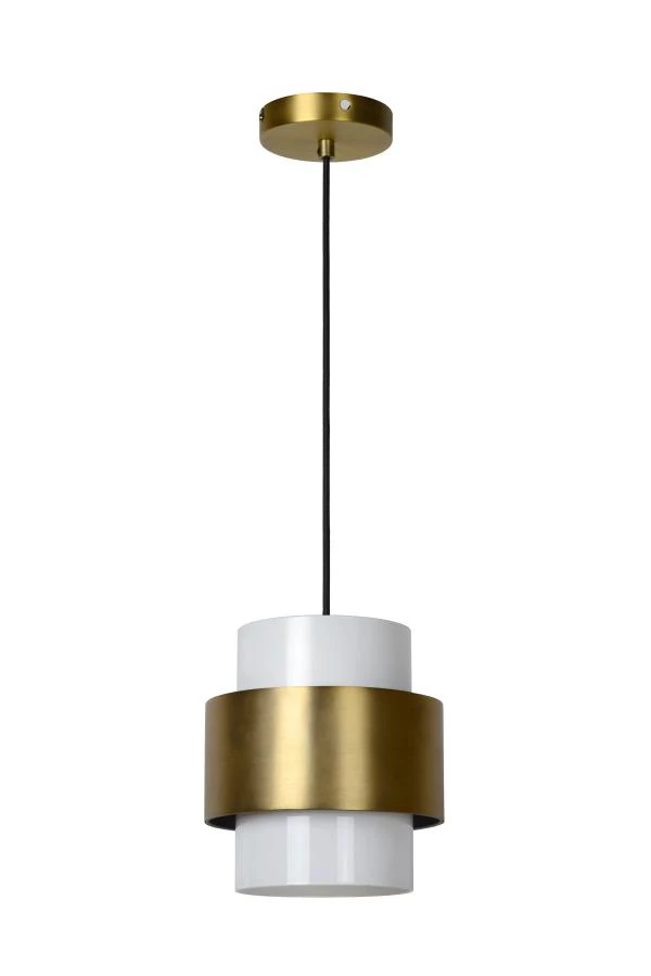 Lucide FIRMIN - Hanglamp - Ø 20 cm - 1xE27 - Mat Goud / Messing - uitgezet